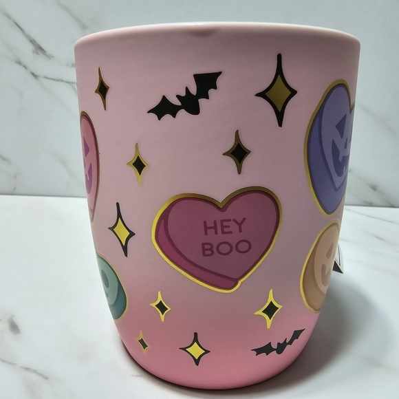 NEW Cobwebs & Cauldrons Candy Heart Pumpkin Mug pink - Picture 2 of 5